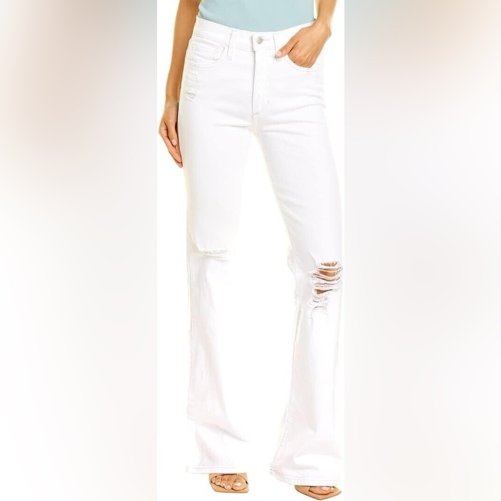 New Joe's Jeans High Rise Flare White Distressed Jeans Women’s Size 23” Long